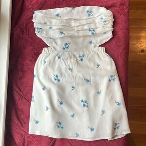 Sky to Moon Floral Strapless Dress Size Small Coastal Cowgirl